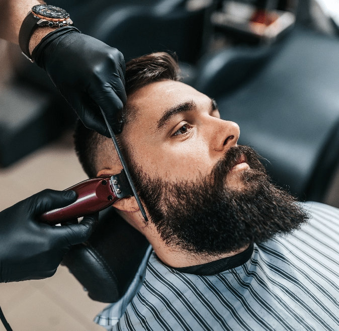 Man Receiving a Shave