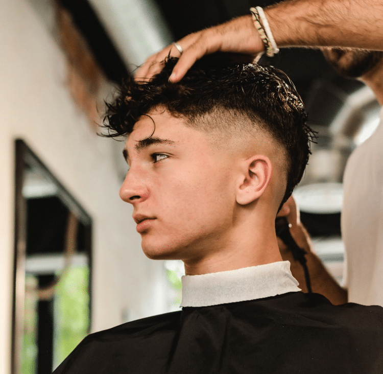 Young Man Getting A Haircut